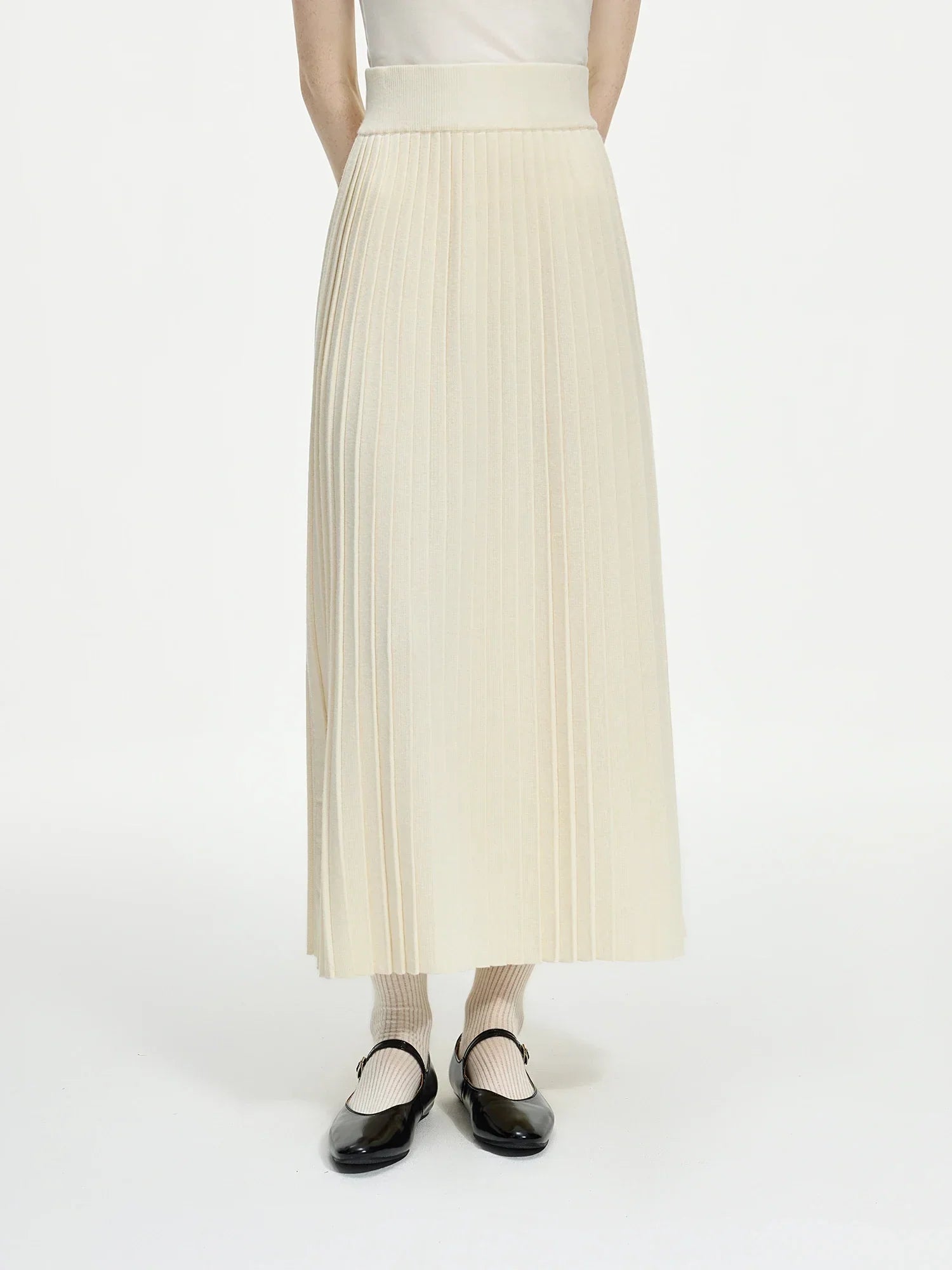 FSLE 10.1% Wool Gray Pure White Knit Cardigan Set 2024 Autumn Winter Cardigan Pleated Skirt Two Pieces Set 24FS14247+24FS14248