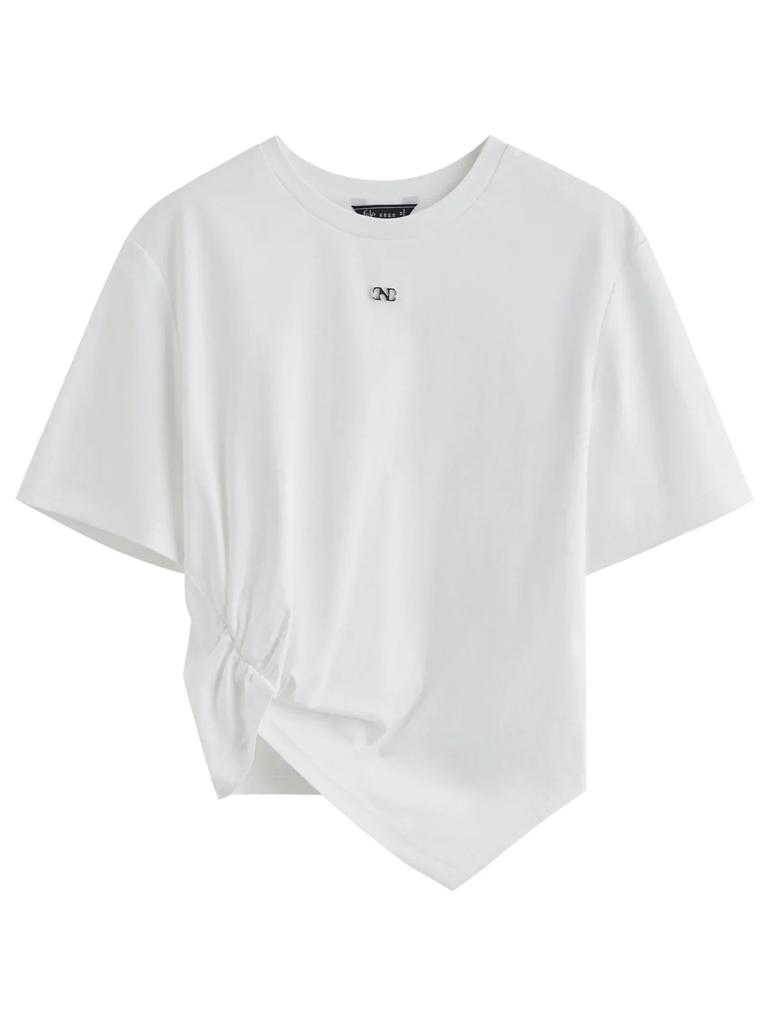 Asymmetric Twisted Pleat Tee
