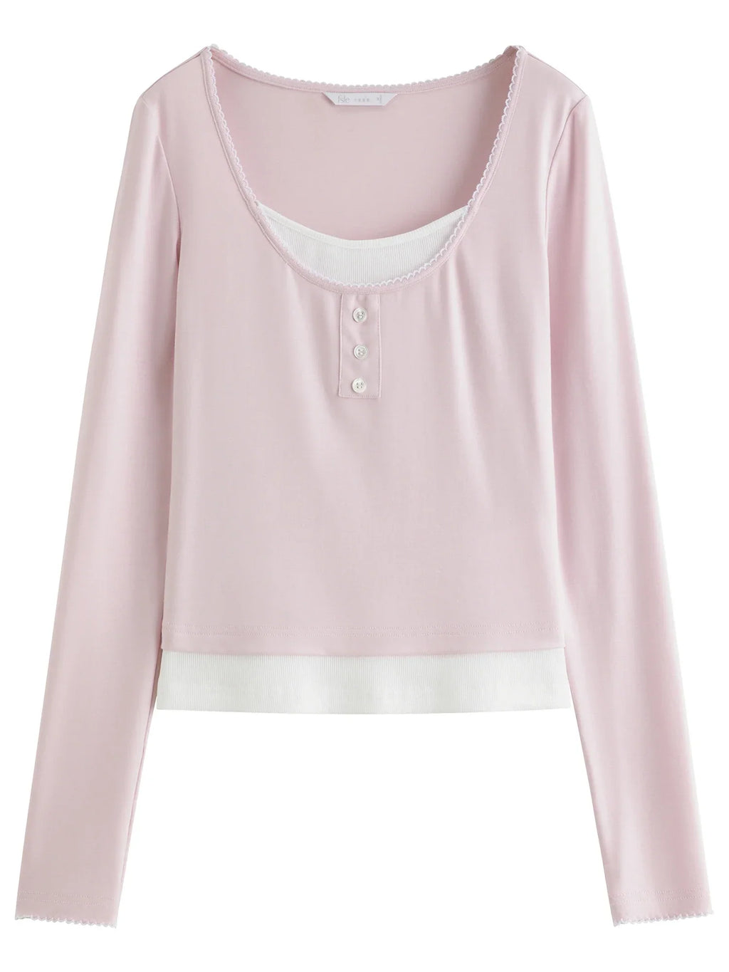 Elegant Contrast Long-Sleeve Tee