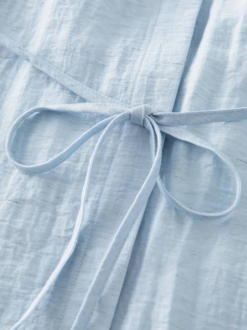 Elegant Blue Linen Midi Dress