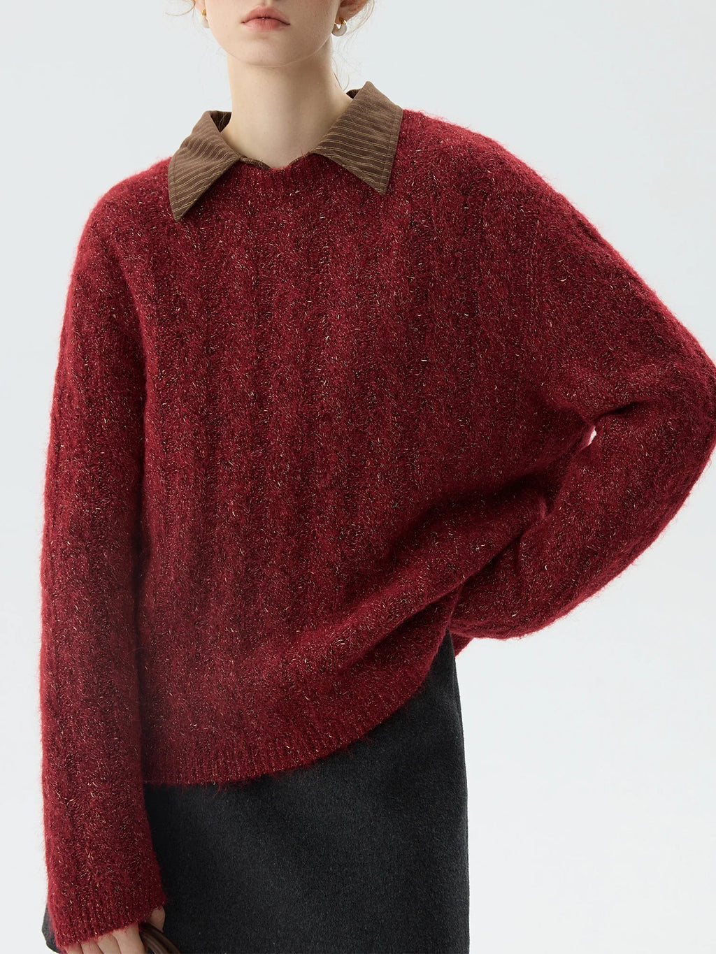 Elegant Red Knit Pullover