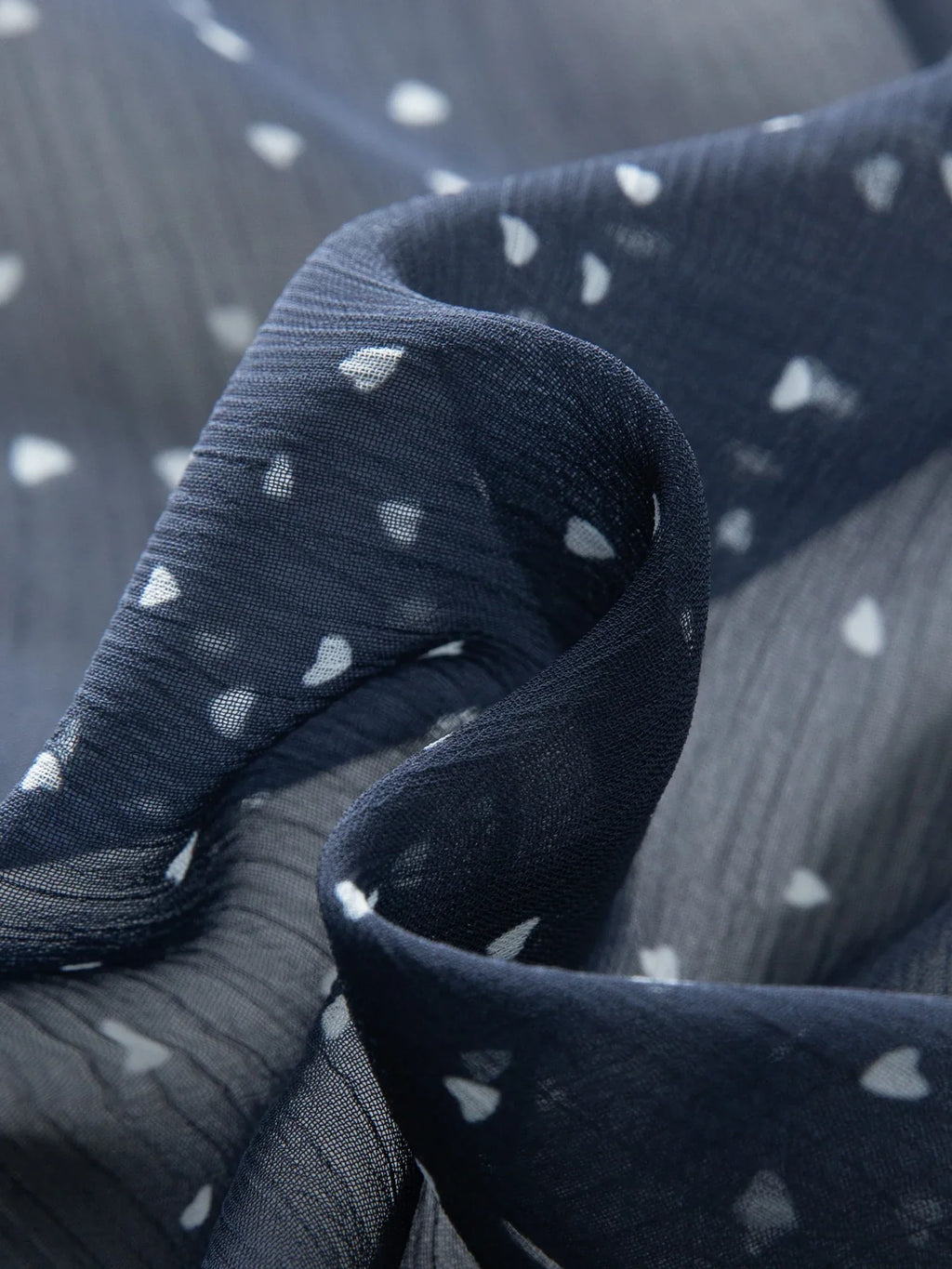 Navy Chiffon Ruffled Dress