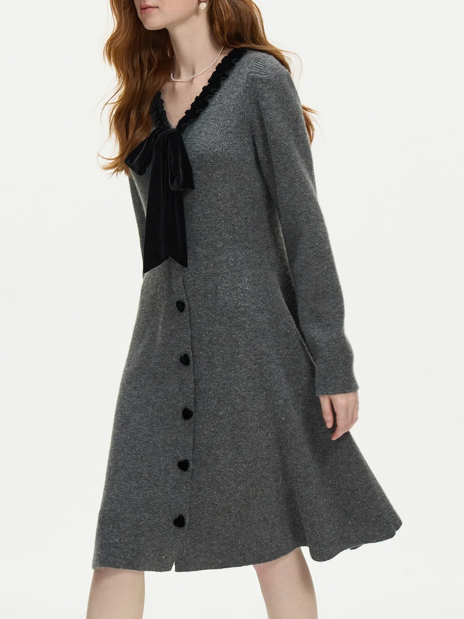 Elegant Knit Bow Dress