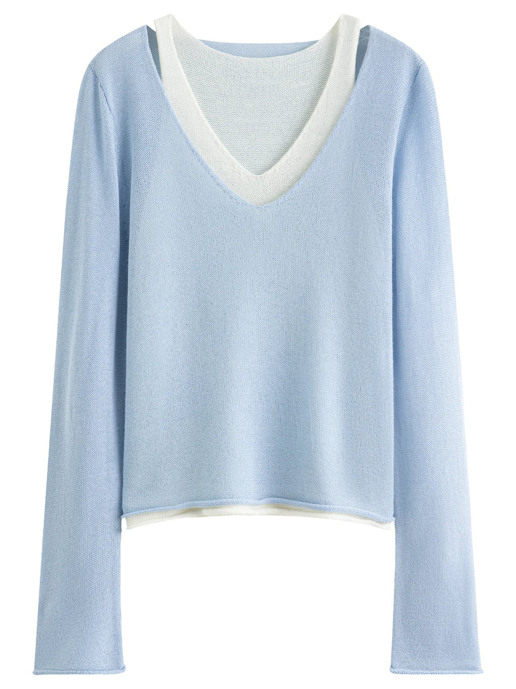 Chic Two-Tone Knit Sweater