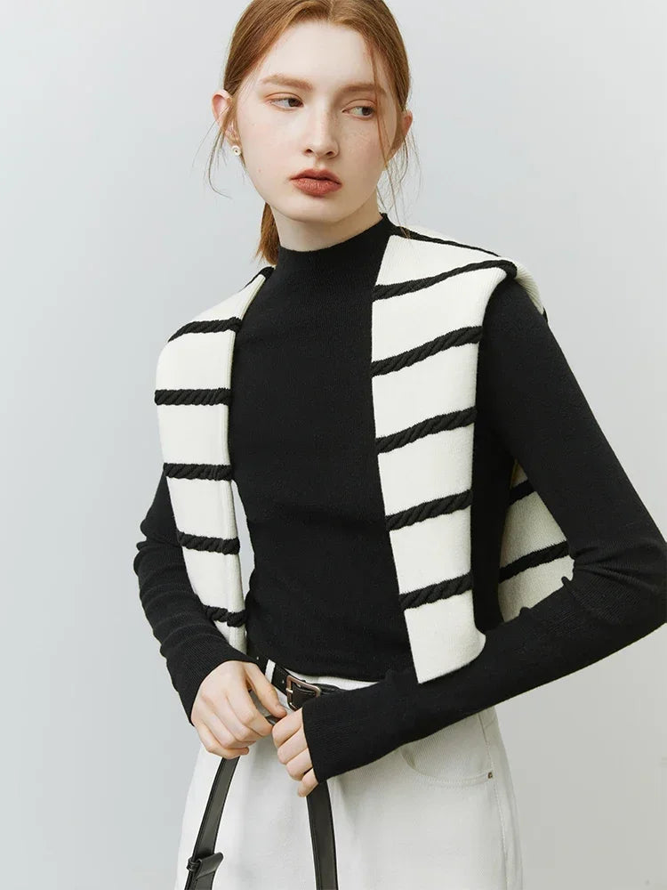 FSLE Women Velvet Half Turtleneck Bottoming Shirts Winter Slim Fit Long Sleeve Knitted Tops Office Lady Strech Solid Pullover