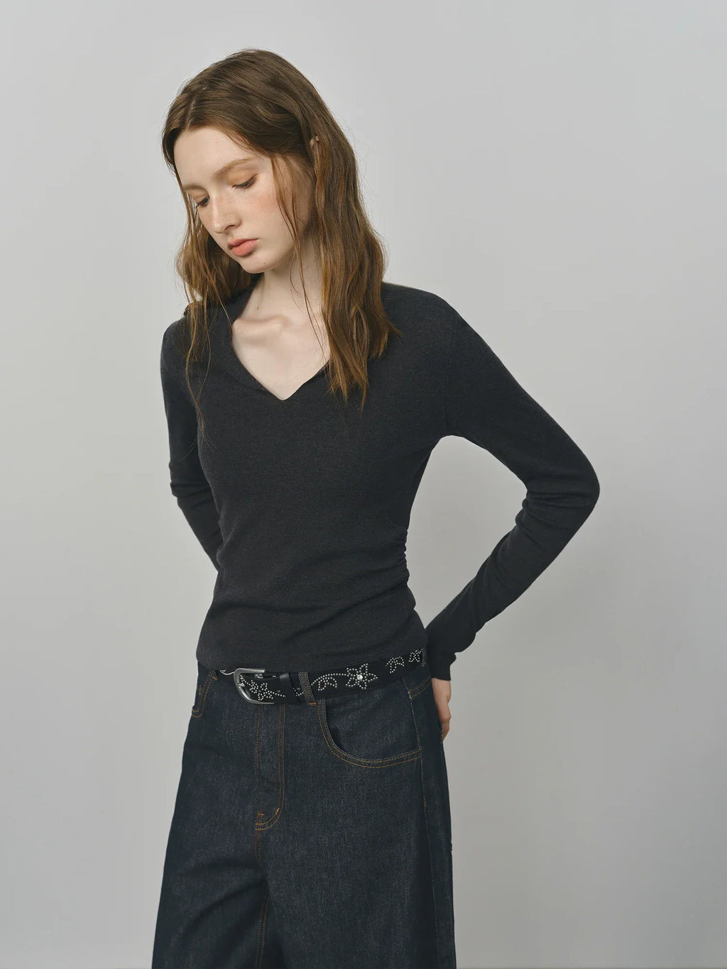 Elegant V-Neck Knit Top