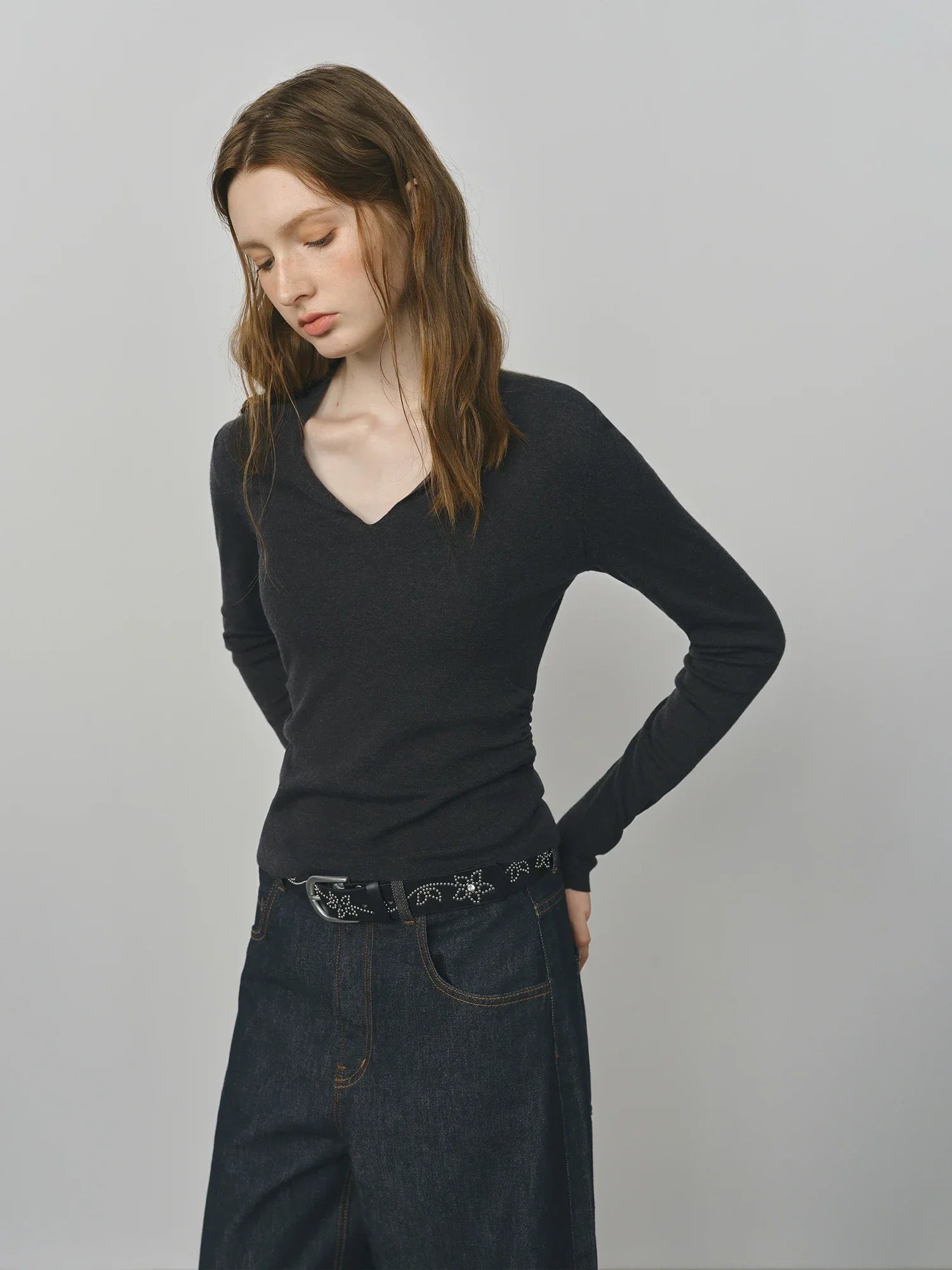 Elegant V-Neck Knit Top