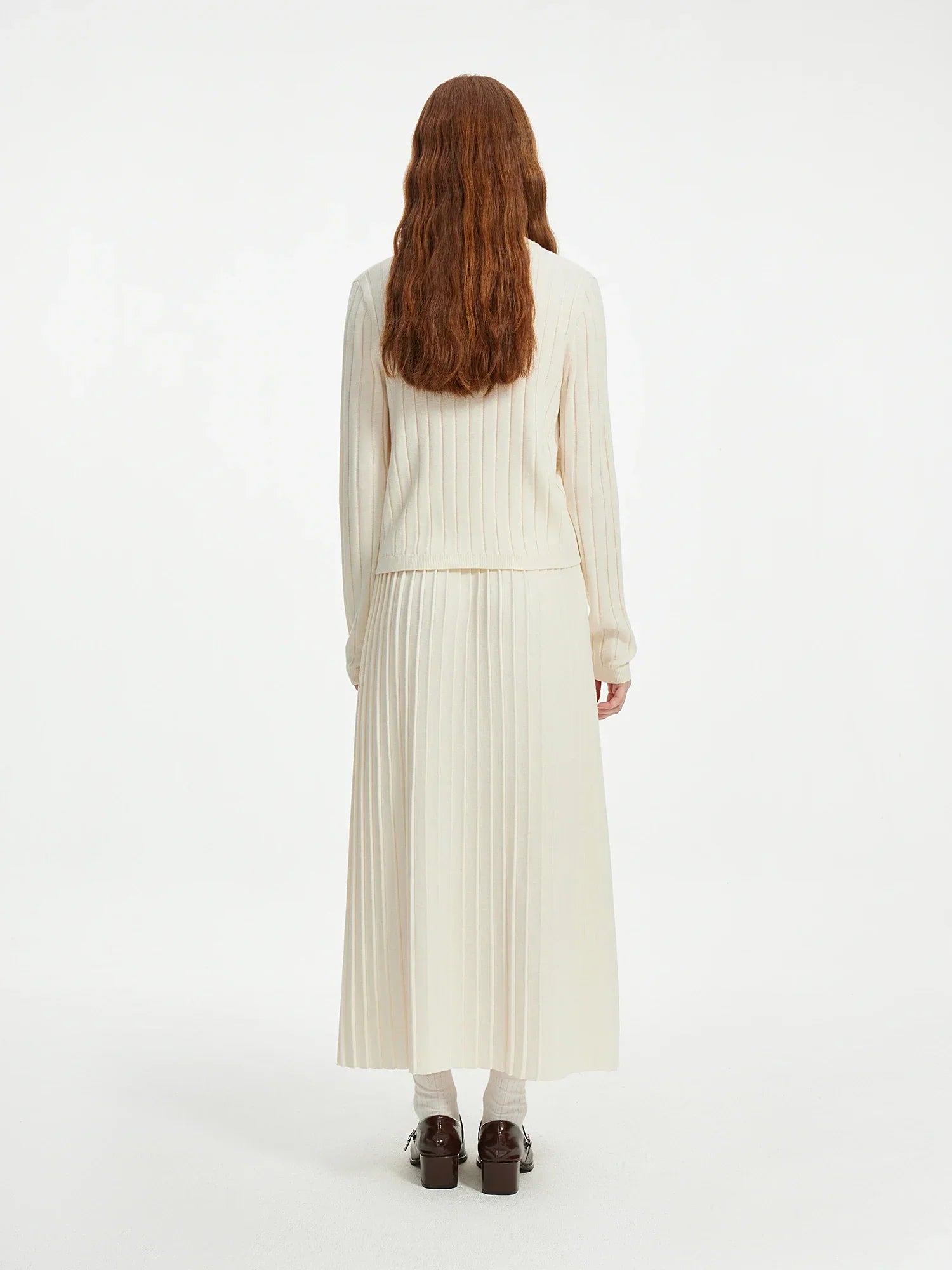 Elegant Knit Cardigan & Skirt Set