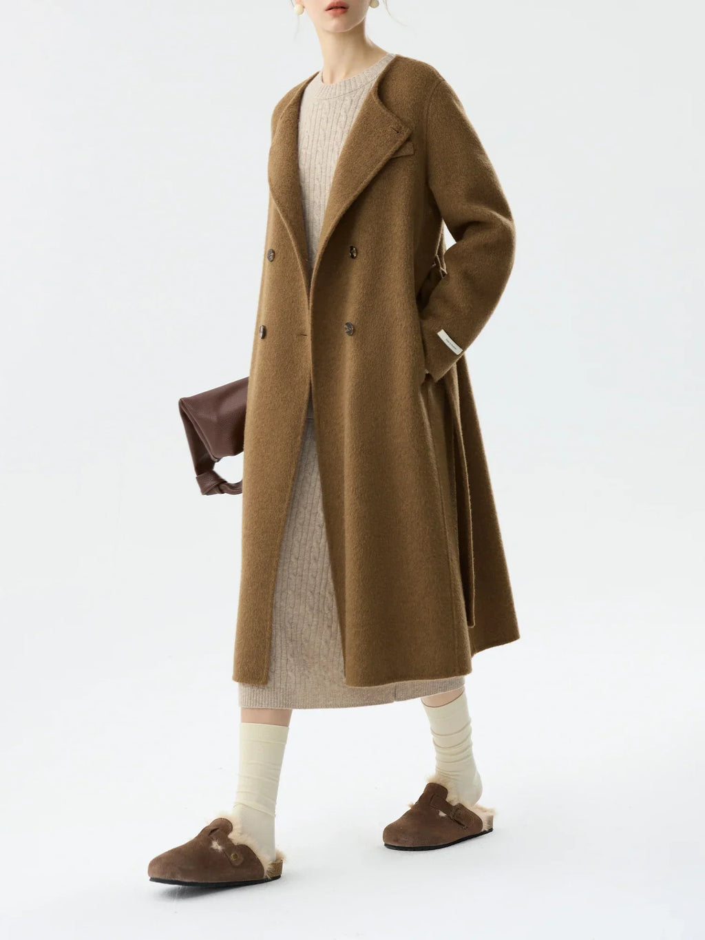 Elegant Wool Scarf Coat